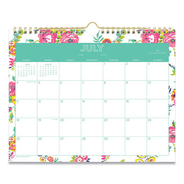 Blue Sky® Day Designer Peyton Academic Wall Calendar, Floral Artwork, 11 X 8.75, White Sheets, 12-month (july-june): 2021-2022 freeshipping - TVN Wholesale